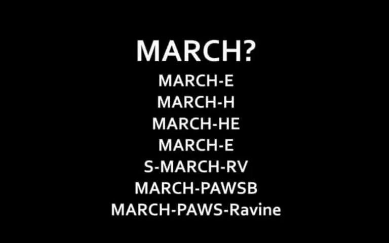 A black slide listing 8 common MARCH pneumonic for addressing injuries in tactical casualties