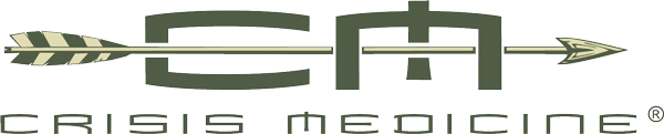 The Crisis Medicine Logo, a C and M with an arrow intersecting them