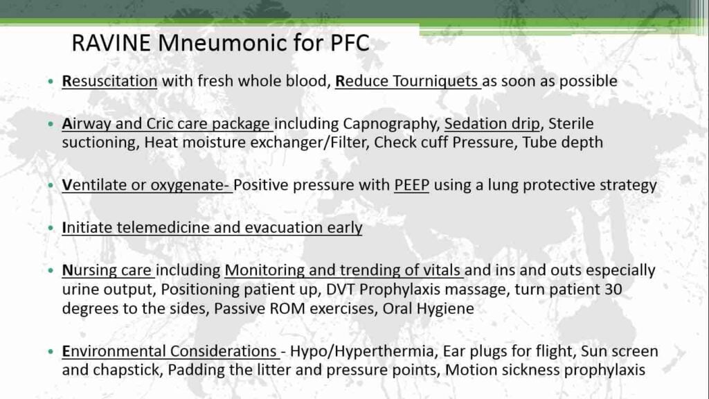 A slide from prolongedfieldcare.org with the REVINE mnemonic