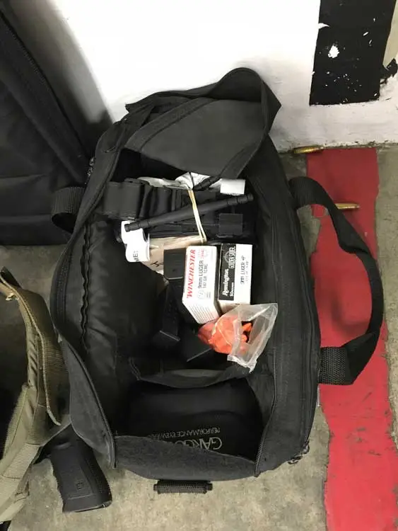 Range bag open with CAT tourniquet on top