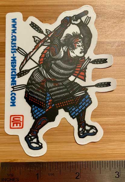 Samurai sticker dimensions