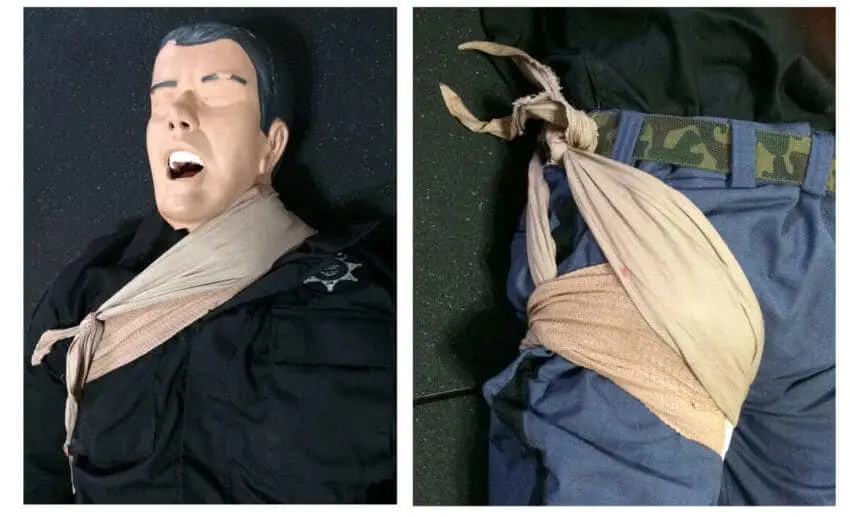 cravats used to secure wound packing bandages consisting of kerlix gauze and ETD