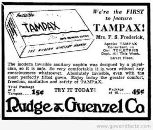 Historical Tampax advertisement