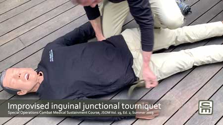 a video proving with doppler the efficacy of a junctional inguinal improvised tourniquet