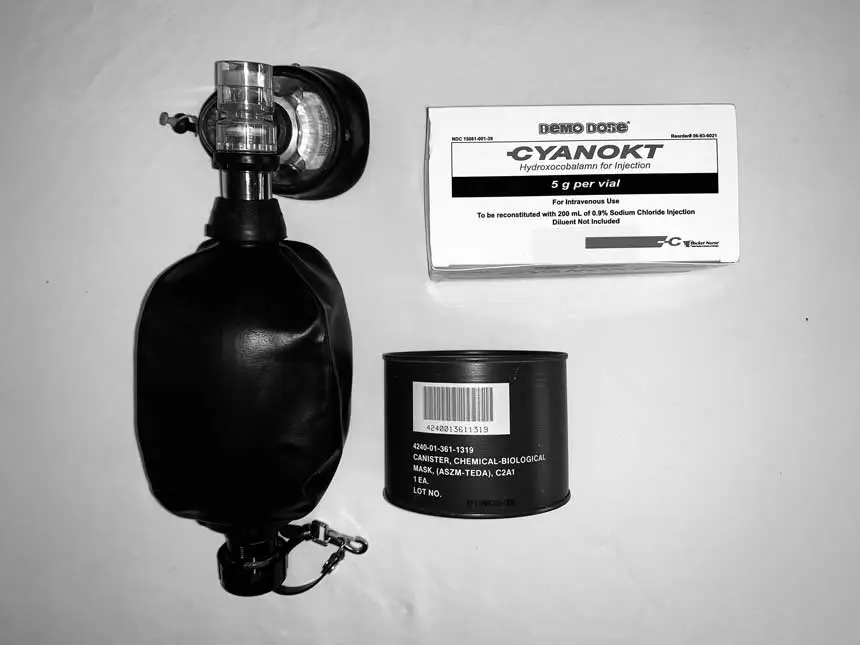 CBRN Ambu Mark III MIL resuscitator with a training Cyanokit