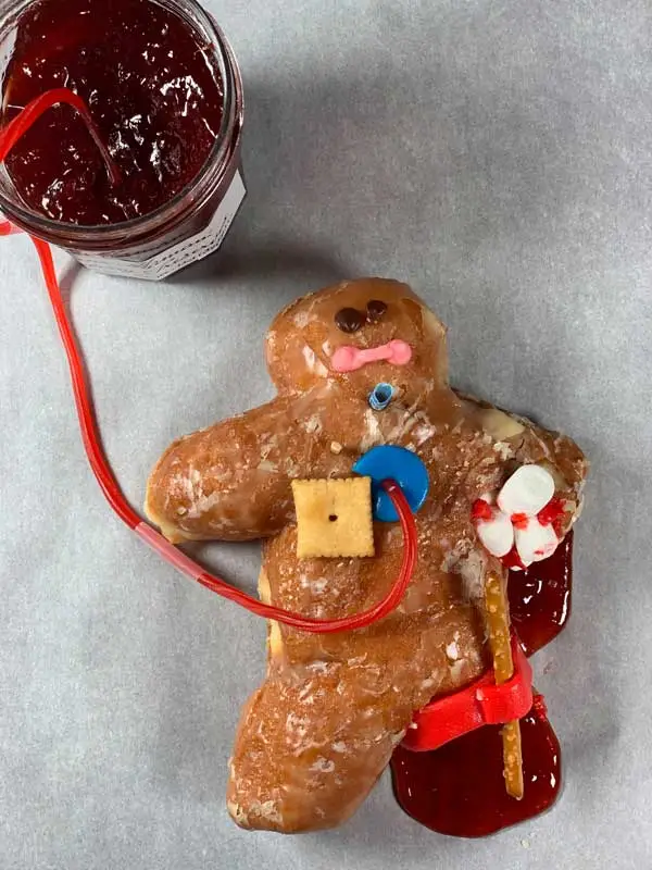 The Unfortunate Little Dough Boy lays with his medical interventions and now a taffy sternal IO with strawberry jelly