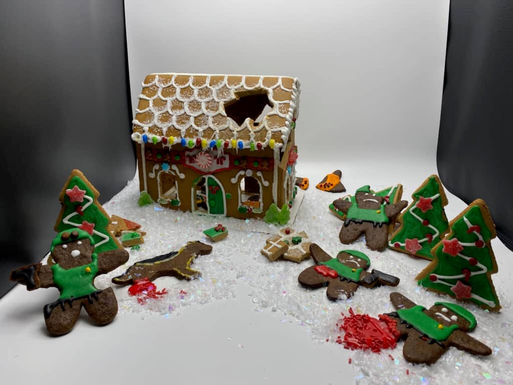 After the officers announce their warrant, the bomb maker detonates his device, injuring law enforcement, the LEO K9, neighbors, and his own family.
