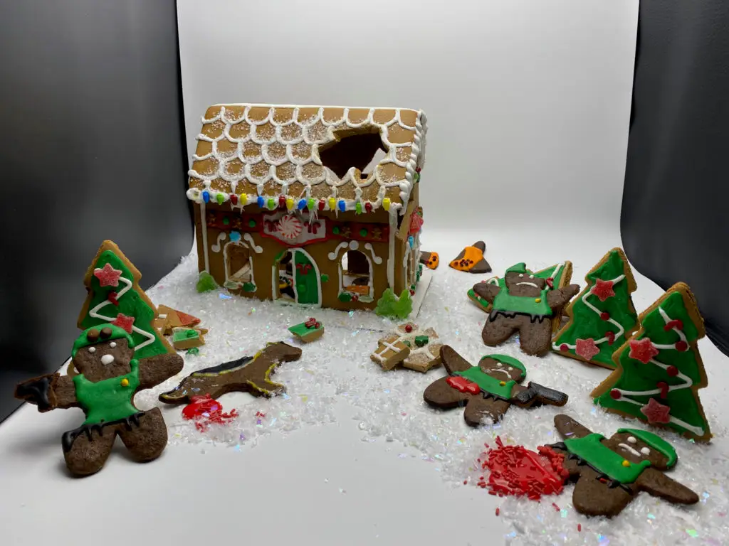 After the officers announce their warrant, the bomb maker detonates his device, injuring law enforcement, the LEO K9, neighbors, and his own family.