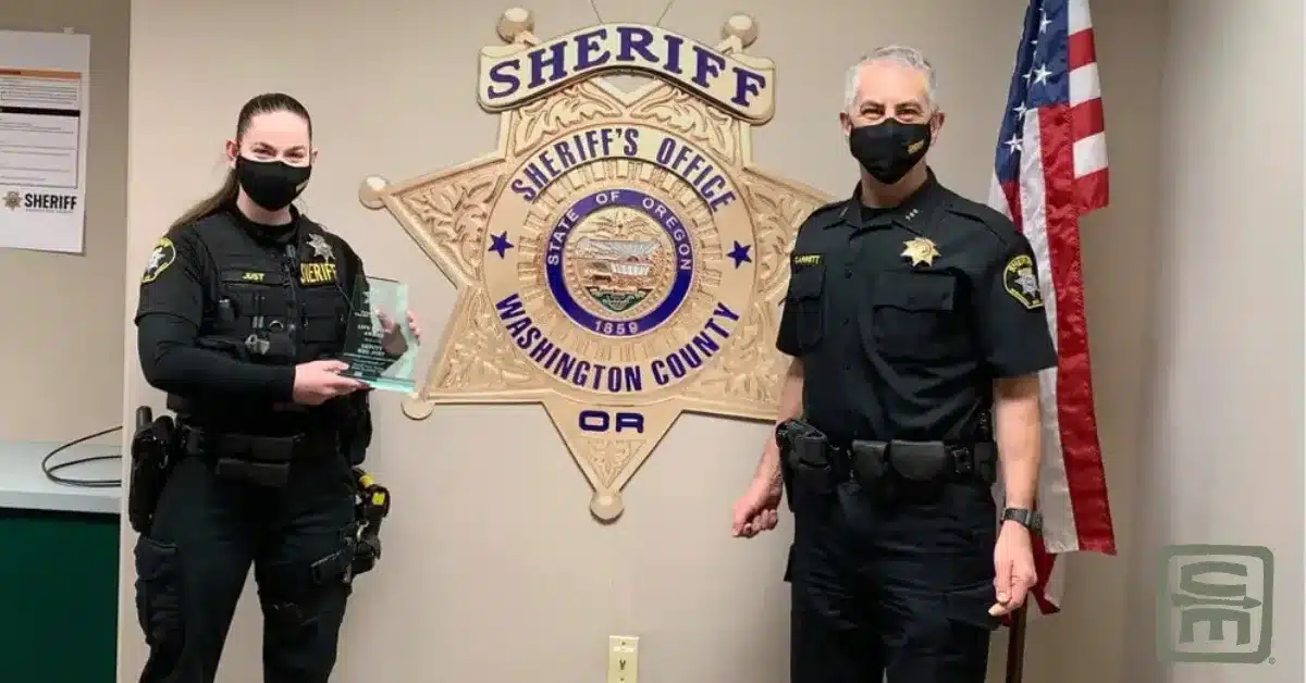 Social Media post announcing Deputy Meg Just's OSSA Lifesaving Award after taking Crisis Medicine's TC2 class