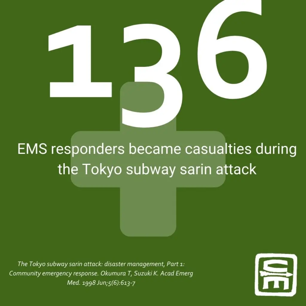 CBRN by the numbers: 136 Ems responders became casualties during the Tokyo subway sarin attack