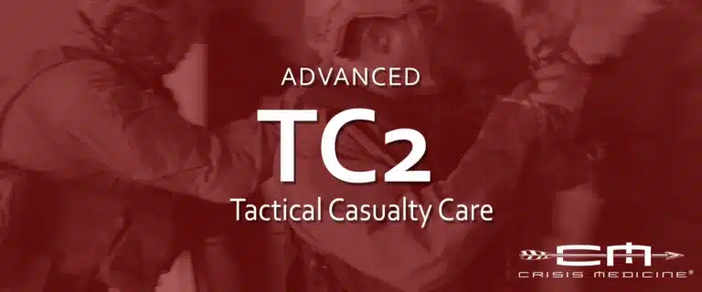 Advanced Tactical Casualty Care, using TECC and TCCC guidelines to train students to care for casualties in high risk environments: a photo of a SWAT officer with a partially amputated hand being led to medical care