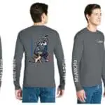 Crisis Medicine K9 TECC for Human Providers Tshirts with a Samurai, sword overhead and a wounded K9 partner at his knee