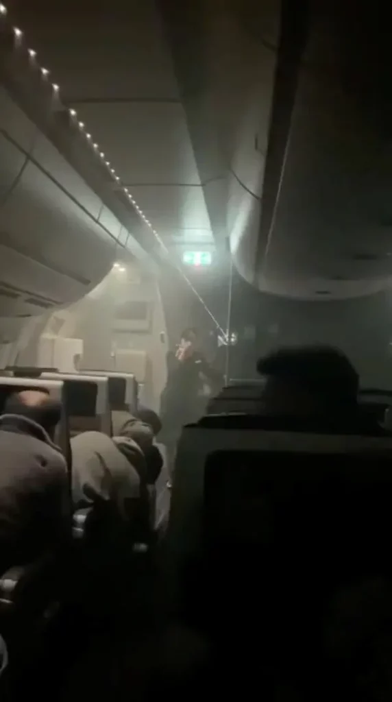 Photgraph taken by a passenger inside JAL Flight 516