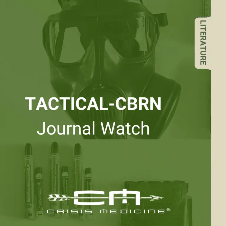 Tactical CBRN Journal Watch with a chlorine gas green background showing a gas mask, RSDL package, and nerve agent auto injectors