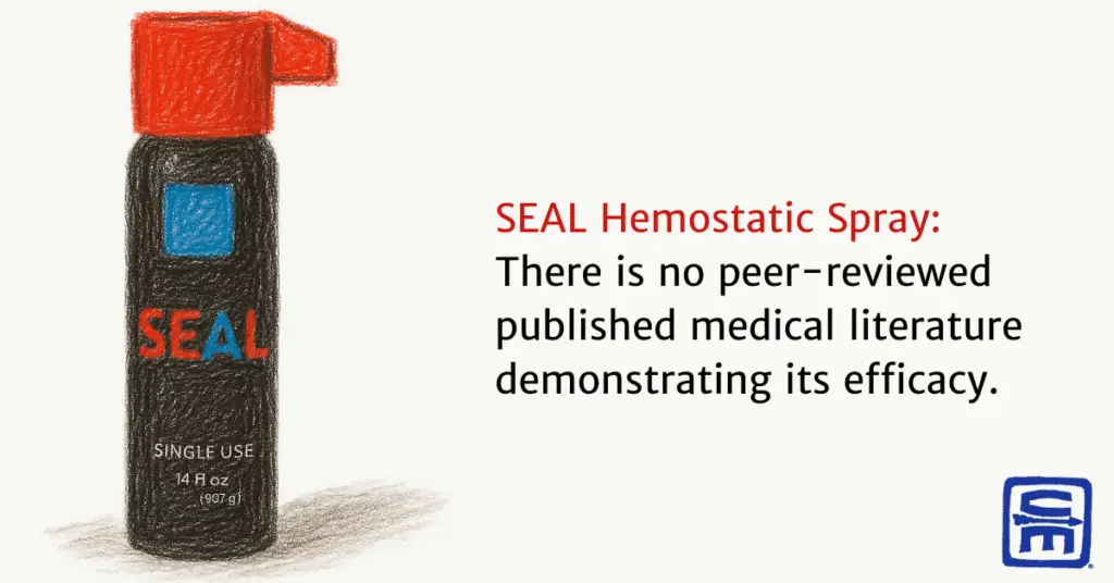 A cartoonized version of the newly marketed SEAL spray, appearing to have been drawn in crayon